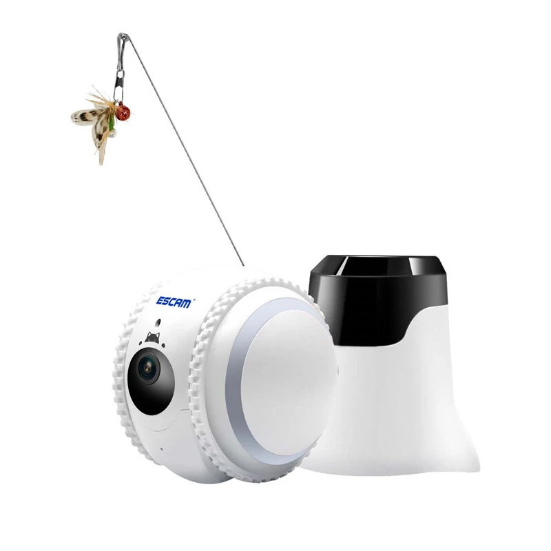 ESCAM QF011 2MP 1080P Smart Pet Robot Camera Baby Monitors Smart Home Presence Detection Remote APP Control Monitor Night Vision Two-way Intercom Preventing Collisions Cat Toy Ball Recgmesotion Tracking Camera Anti-theft Machine