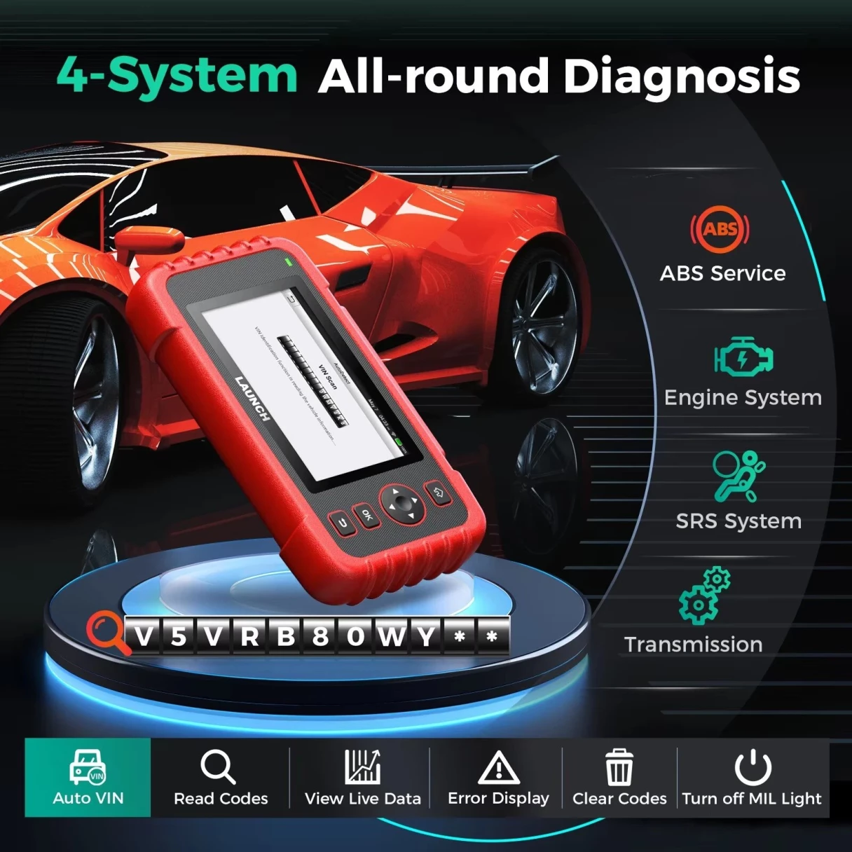 [EU Direct] LAUNCH CRP123X V2.0 Car OBD2 Diagnostic Tools Scanner Oil/SAS Reset Engine ABS Airbag SRS AT Code Reader Automotive Tools Free Update-2024 Global Version