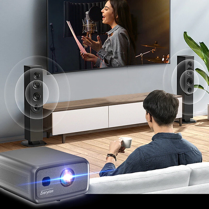 [EU/RU Direct]Everycom Cubelite MAX 2800 ANSI Lumens 1080P LED Projector 300 Inch Screen Android 12 Smart Projector Auto Focus Keystone 3GB+128GB Wireless Wi-Fi 6 Bluetooth Home Cinema Theater