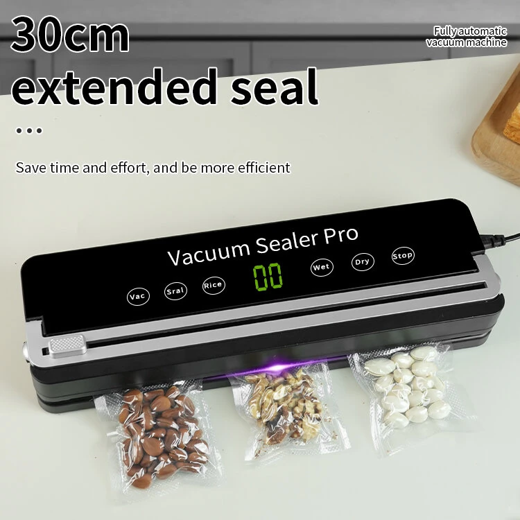 NovuLife 120W Vacuum Sealer Machine for Kitchen 30cm Sealing Built-in Cutter & Removable Drip Tray EU Plug Compact & Efficient