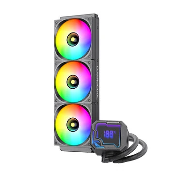 LOVINGCOOL AK-2 360mm CPU Water Cooler Radiator AIO Liquid Cooler ARGB Temperature Display Intel AMD Compatible Quiet PC Cooling Radiator Fan