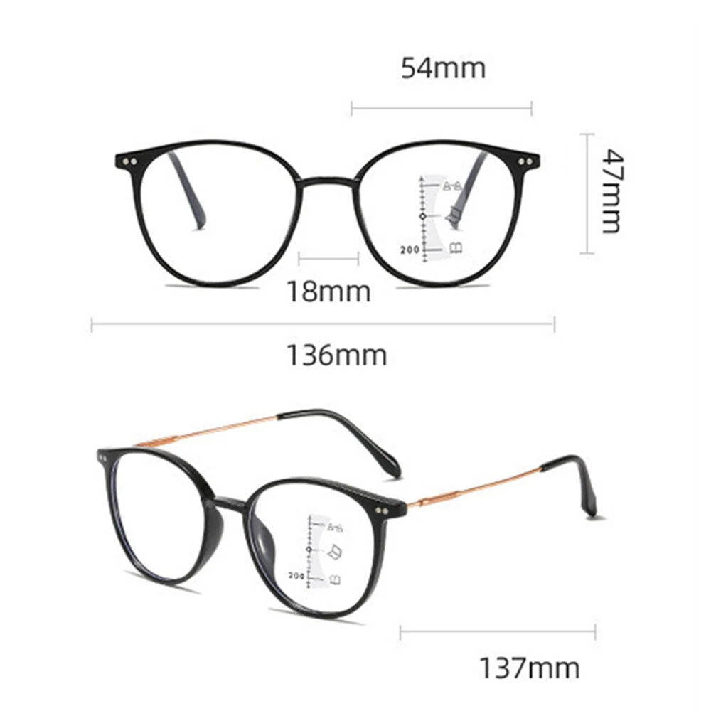 Progressive Multifocal Anti-blue Light Reading Glasses HD Lightweight Fashion Presbyopia Glasses