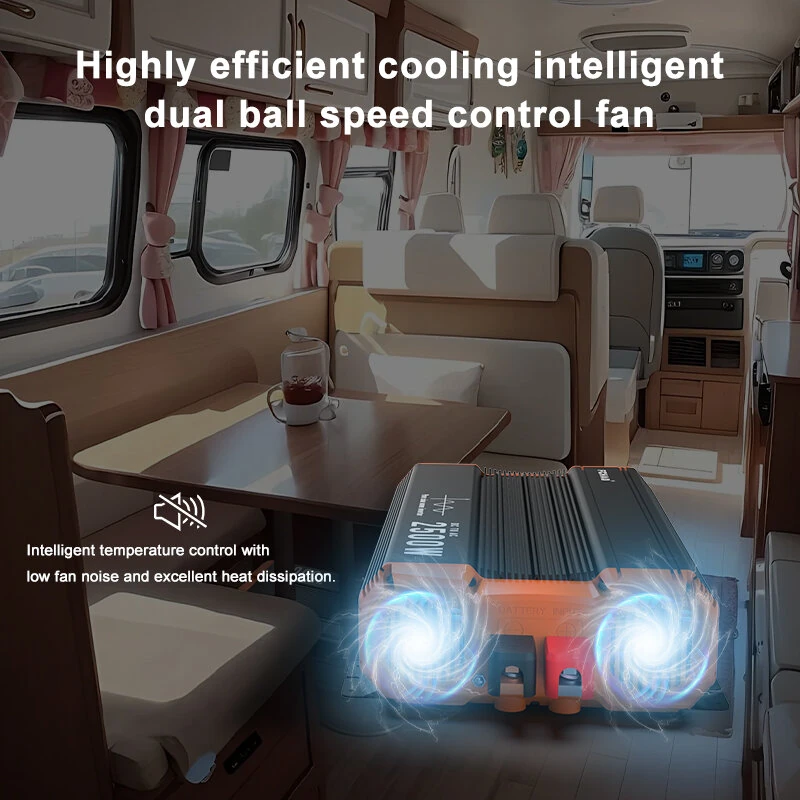[EU Direct] FCHAO 2500W(Peak Power 5000W) Inverter DC 12V/24V/48V To AC 220V 230V Solar Power Invertor With LCD Display Remote Control For RV,KSC-2500W