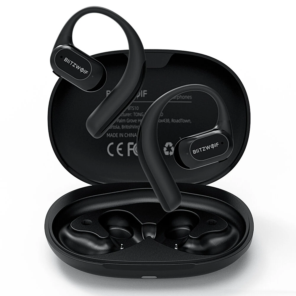 BlitzWolf® BW-BTS10 OWS bluetooth Earbuds Bone Conduction Earphone IPX8 Waterproof Low Latency Game Open Ear Earhooks Sports Headphones with Mic