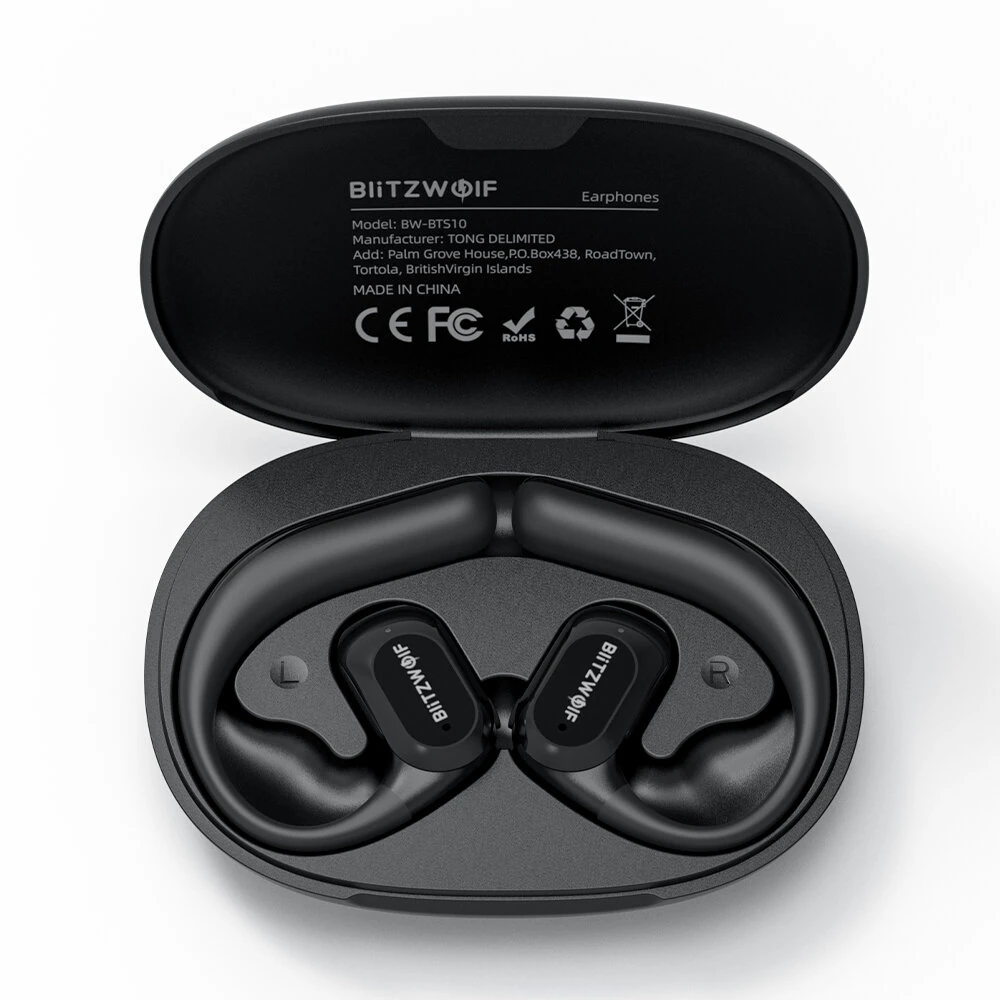BlitzWolf® BW-BTS10 OWS bluetooth Earbuds Bone Conduction Earphone IPX8 Waterproof Low Latency Game Open Ear Earhooks Sports Headphones with Mic