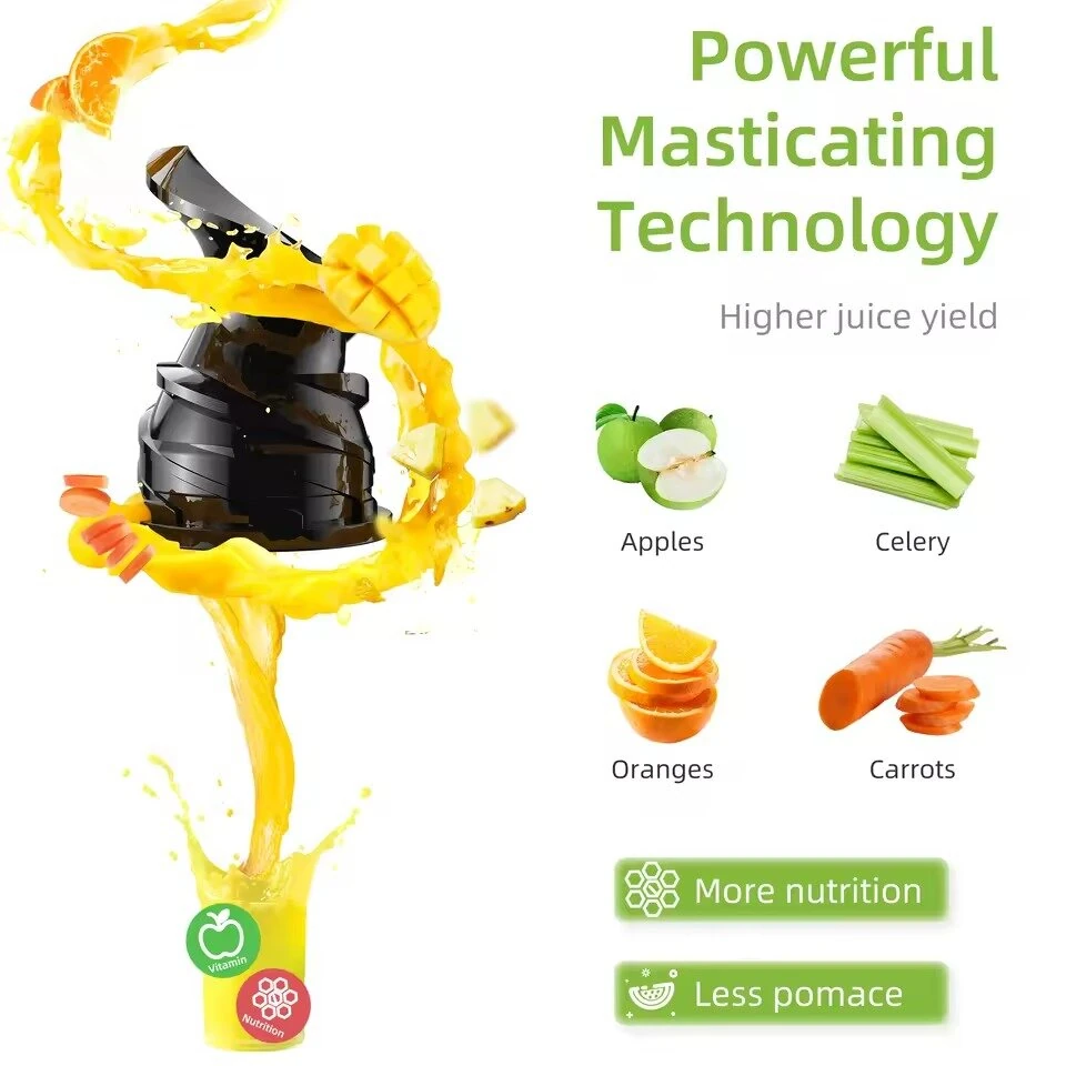 [EU Direct] BioloMix Cold Press Juicer Machine with 78mm Feed Tube 200W 40-65RPM Masticating Juice Extractor BPA-Free Tritan Fits Whole Fruits