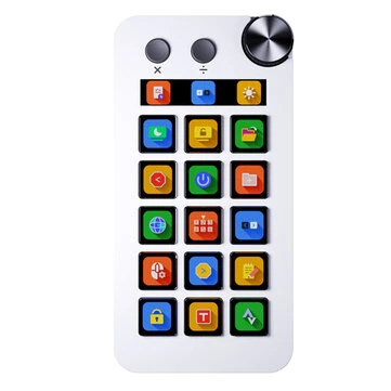 Mirabox N1 Versatile Keypad Stream Deck Visual Macro Keyboard 15Keys LCD Button Live Content Creation Controller Stream Dock With Screen & Knob