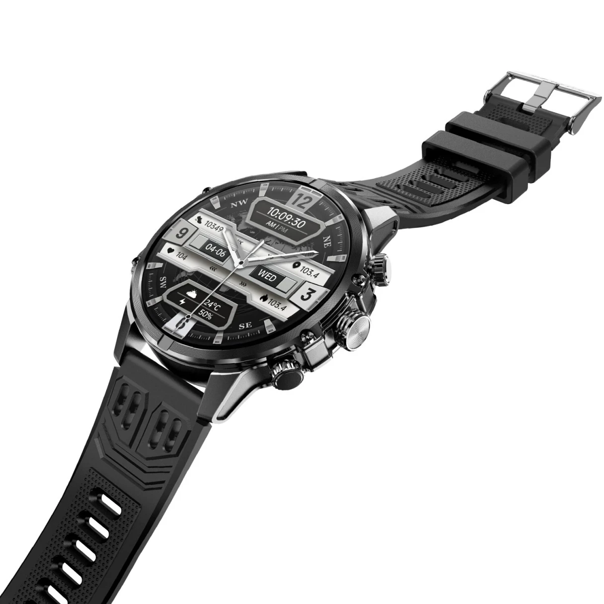 BlitzWolf BW-AT6 Plus 1.75inch AMOLED Display Smart Voice Assistant Flashlight bluetooth Call Heart Rate Blood Pressure Blood Oxygen Monitor Multi-sport Modes IP67 Waterproof Smart Watch