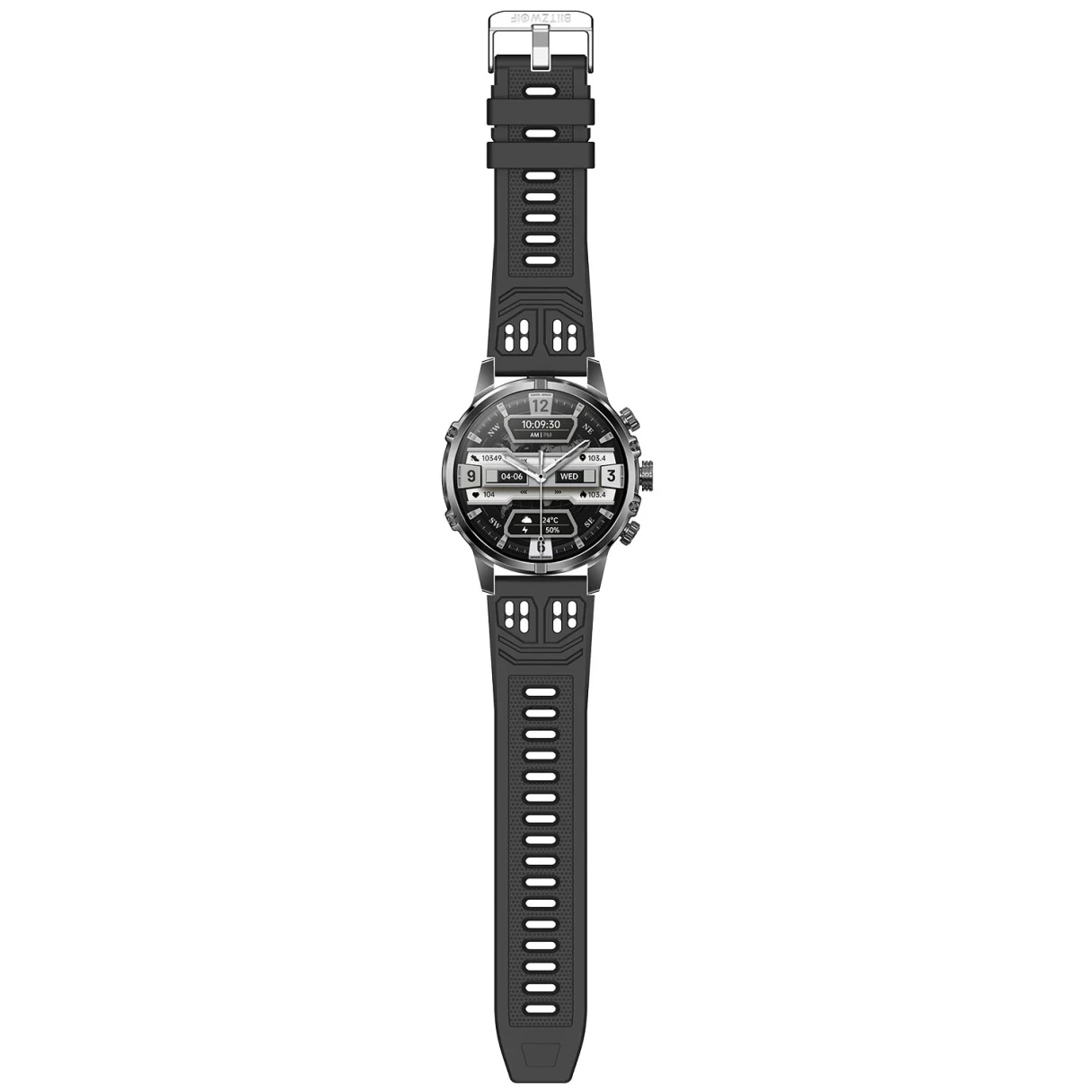 BlitzWolf BW-AT6 Plus 1.75inch AMOLED Display Smart Voice Assistant Flashlight bluetooth Call Heart Rate Blood Pressure Blood Oxygen Monitor Multi-sport Modes IP67 Waterproof Smart Watch