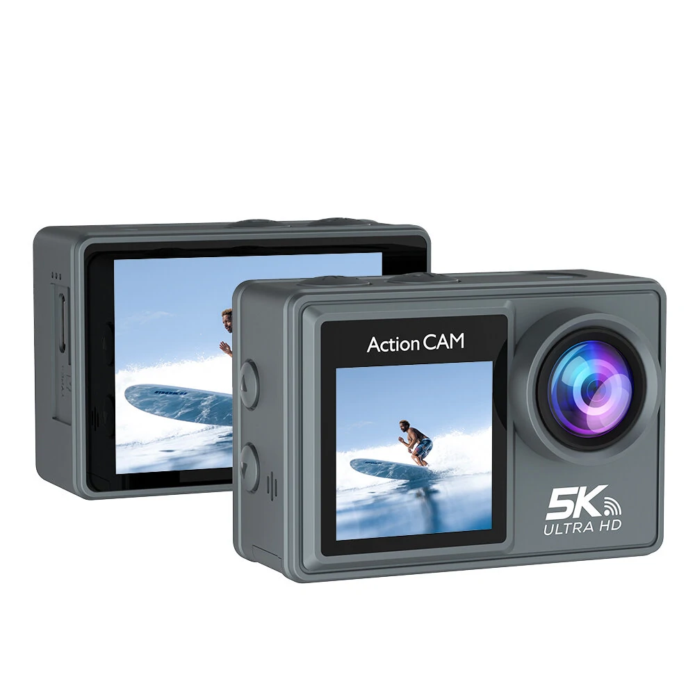 AT-M40R 5K 30FPS Action Camera 4K 60FPS Dual Screen 170° Wide Angle 30M Waterproof Sport Camera with Remote Control Bicycle Diving Cam