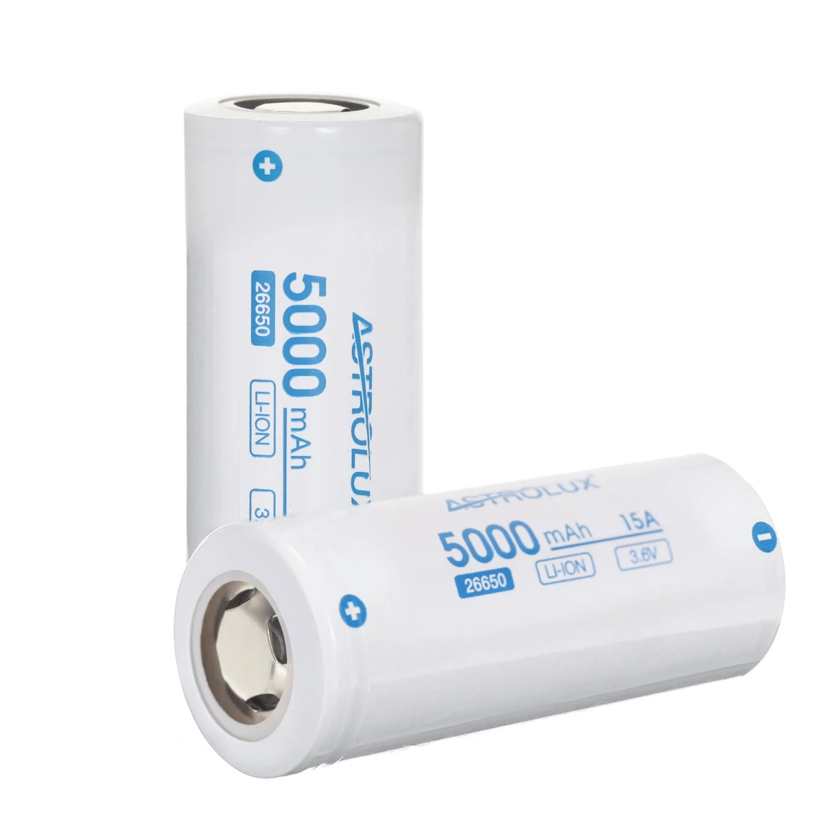 Astrolux® C2650 5000mAh 3C 3.6V 26650 Li-ion Battery Unprotected 15A High Performance Rechargeable Lithium Power Cell For Flashlights RC Toys Remote Control Gamepad