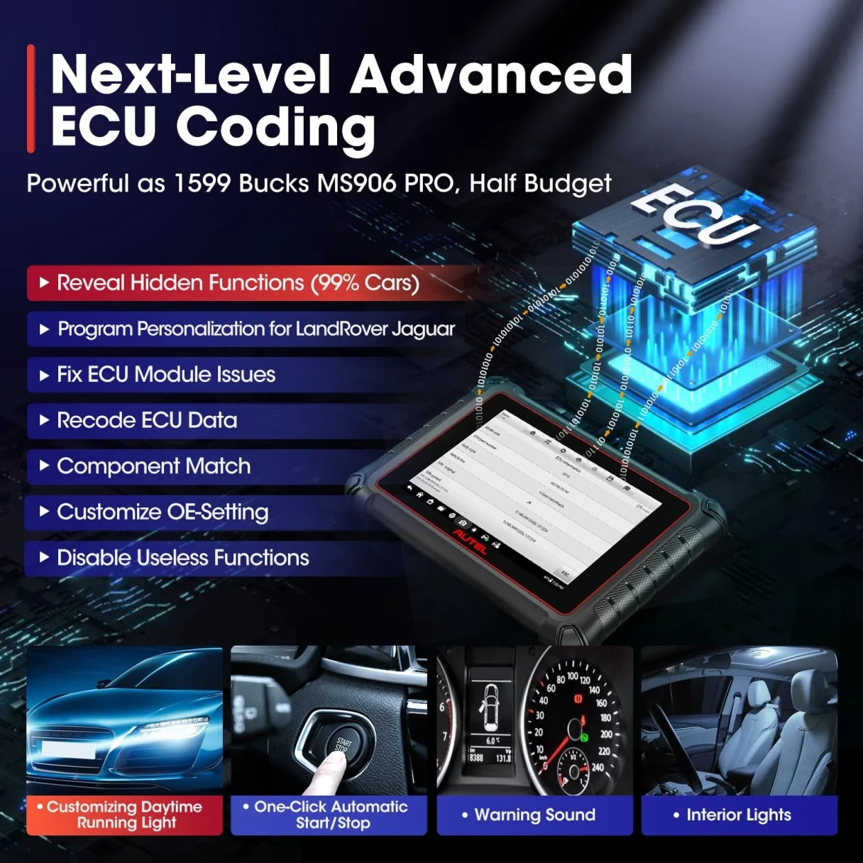 Autel MaxiPRO MP900 Diagnostic Tool Two-Way Control Obd2 Code Reader Professional Car Scanner ECU Coding PK MP808S