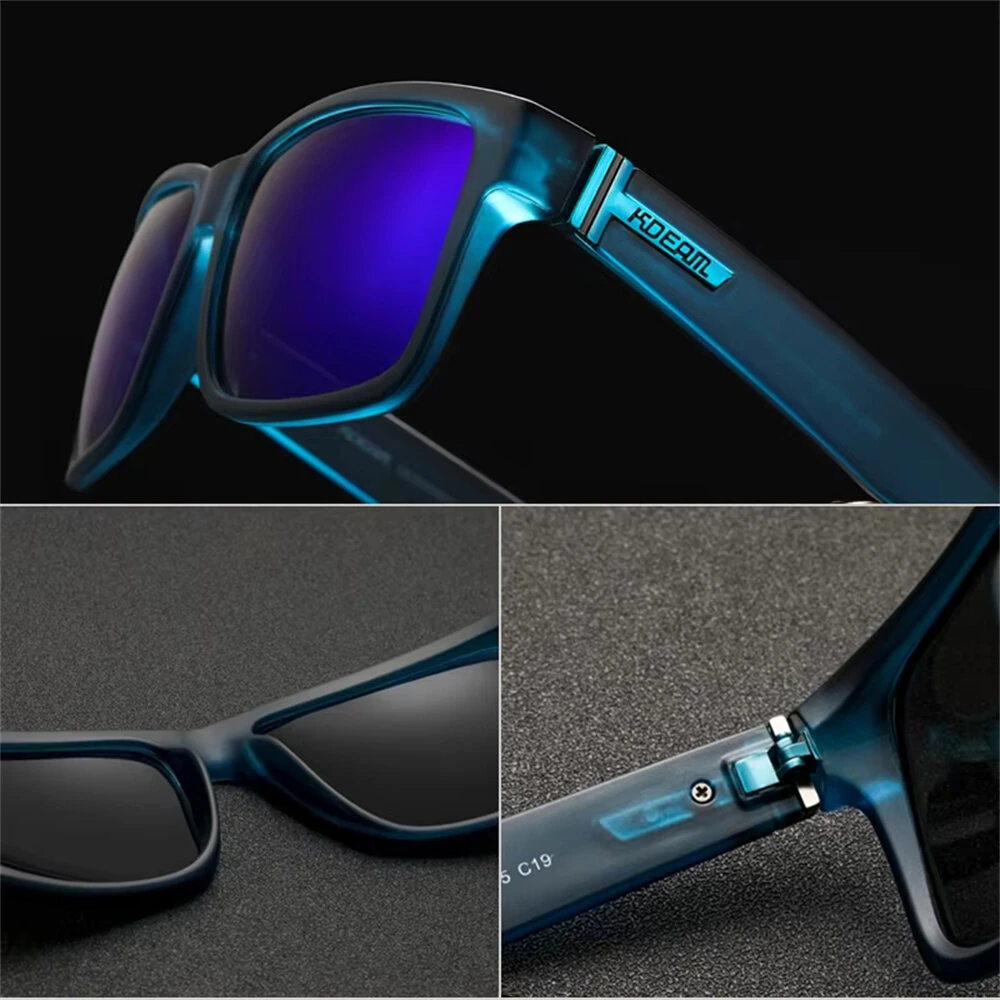KDEAM Classic Square Frame Polarized Sunglasses UV400 Protection Sport Sun Eyewear for Outdoor Cycling Driving Fishing