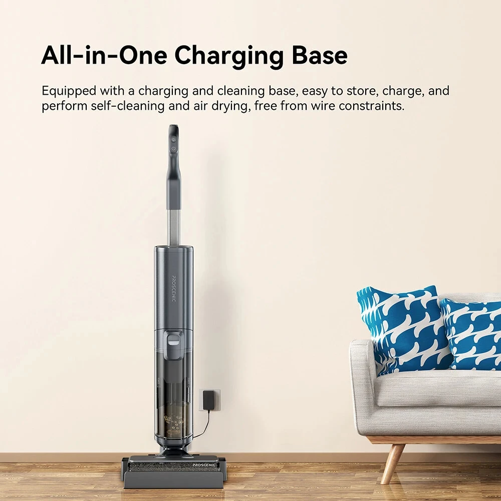 [EU Direct] Proscenic F20A Cordless Vacuum and Mop, 35min Runtime, LED Screen, Self-Cleaning & Air Drying, All-Around Edge Cleaning, App Control, Solid-Liquid Separation