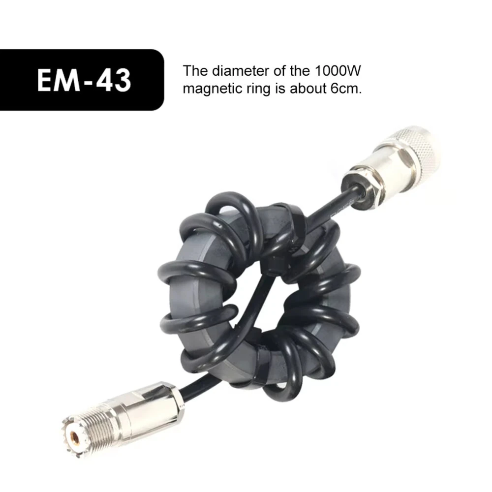 Shortwave Choke Coil Magnetic Ring EM-25 EM-43 HF Radio Accessory 200W 1000W Noise Suppression Electromagnetic Interference Reduction
