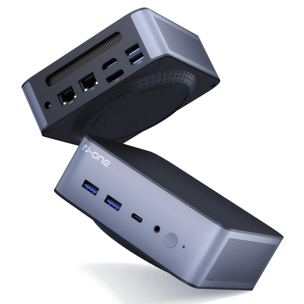 N-ONE NPC Pro+ Mini PC AMD Ryzen 7 8745HS Octa Core 16 Threads 32GB DDR5 1TB SSD WIFI6 BT5.2 4K Triple Screen Output Type-C Dual 2.5G LAN Windows 11 Pro Mini Computer Desktop PC