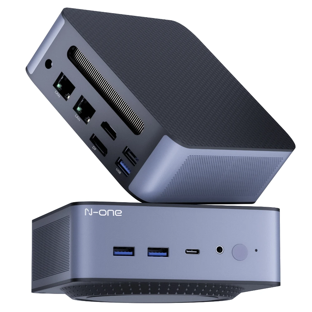N-ONE NPC Pro+ Mini PC AMD Ryzen 7 8745HS Octa Core 16 Threads 32GB DDR5 1TB SSD WIFI6 BT5.2 4K Triple Screen Output Type-C Dual 2.5G LAN Windows 11 Pro Mini Computer Desktop PC