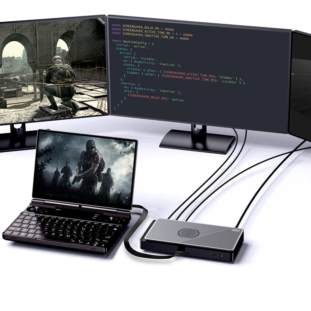 GPD G1 External GPU Dock with Oculink USB4 Port AMD RX7600M XT 63Gbps 240W GaN 4K 120Hz PCIE4.0×4 Notebook Laptop To External Video Graphics Card Expansion Dock