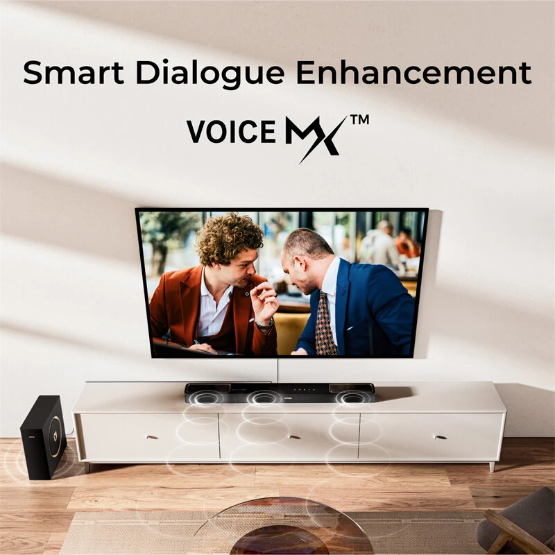 ULTIMEA Skywave F30 3.1.2CH Dolby Atmos Soundbar 300W bluetooth Soundbar 6 High-Performance Drivers BassMX Technology Support HD eARC with 5.25-Inch Wired Subwoofer Smart Home Cinema Theater