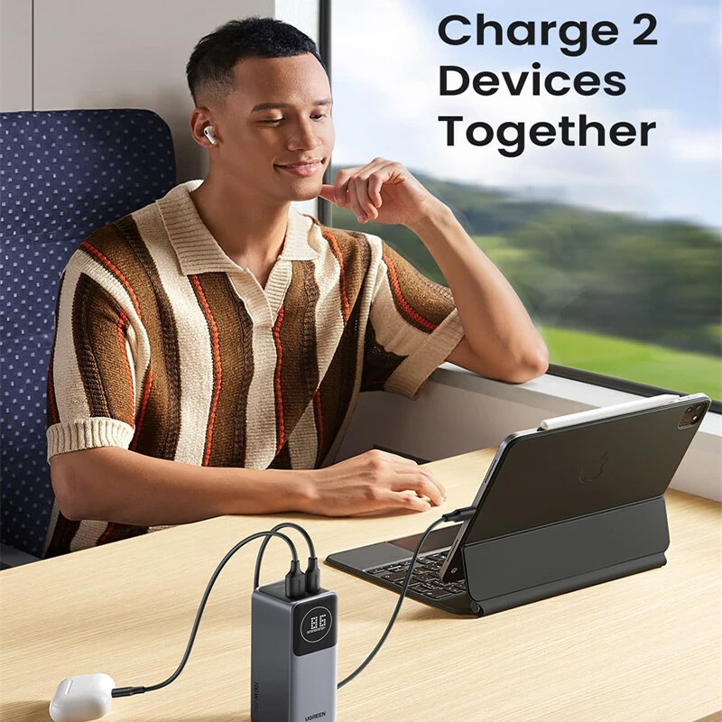UGreen Nexode PB722 200W 25000mAh Digital Display Power Bank External Battery Power Supply with 1 Input & 3 Outputs Fast Charging for iPhone 15 14 13 Pro for Samsung Galaxy Z Fold6 for Huawei Pura 70 Ultra