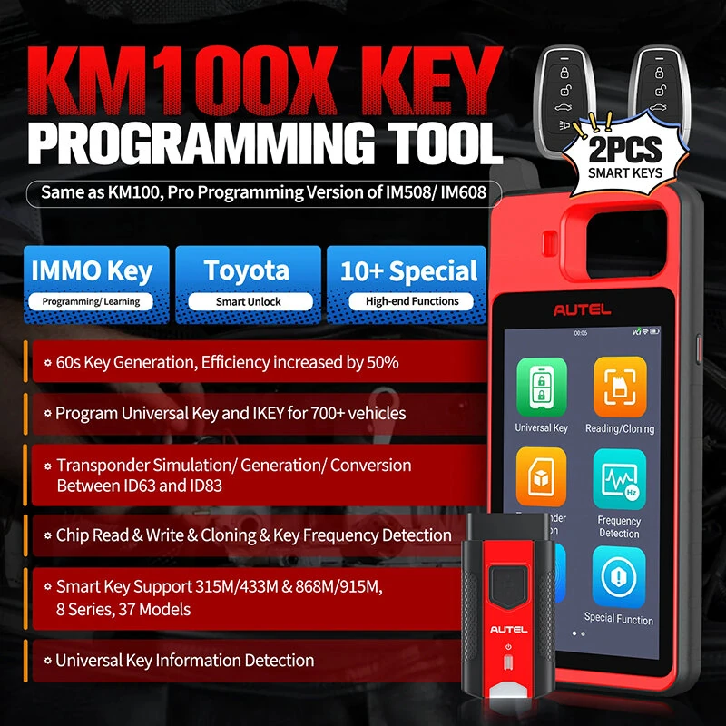 Autel MaxiIM KM100 KM100X Universal Key Generator Kit Lifetime Free Updates 37+ Models AutoVIN All Keys Lost PK IM508S
