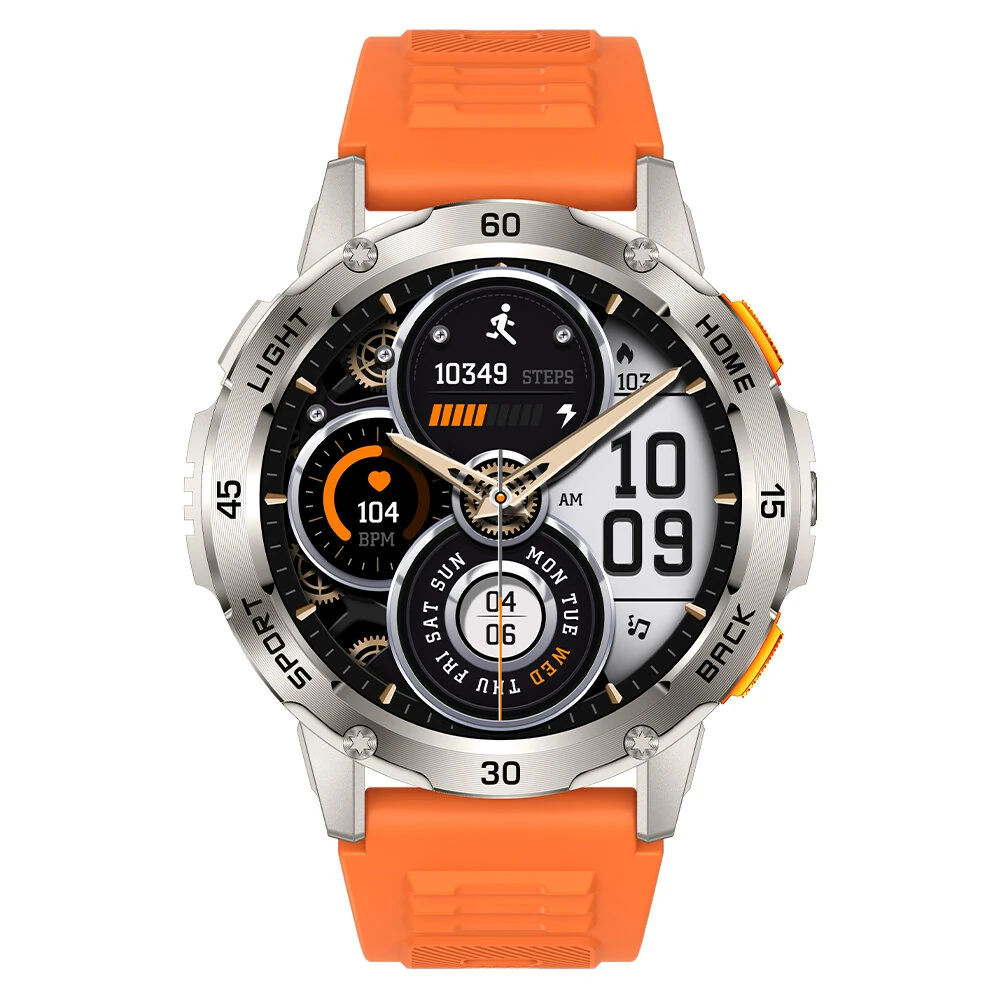 BlitzWolf BW-AT7 1.53-inch Screen Built-in Flashlight bluetooth Call Heart Rate Blood Oxygen Monitor Sleep Monitoring Breathing Exercise Multi-sport Modes IP68 Waterproof Smart Watch