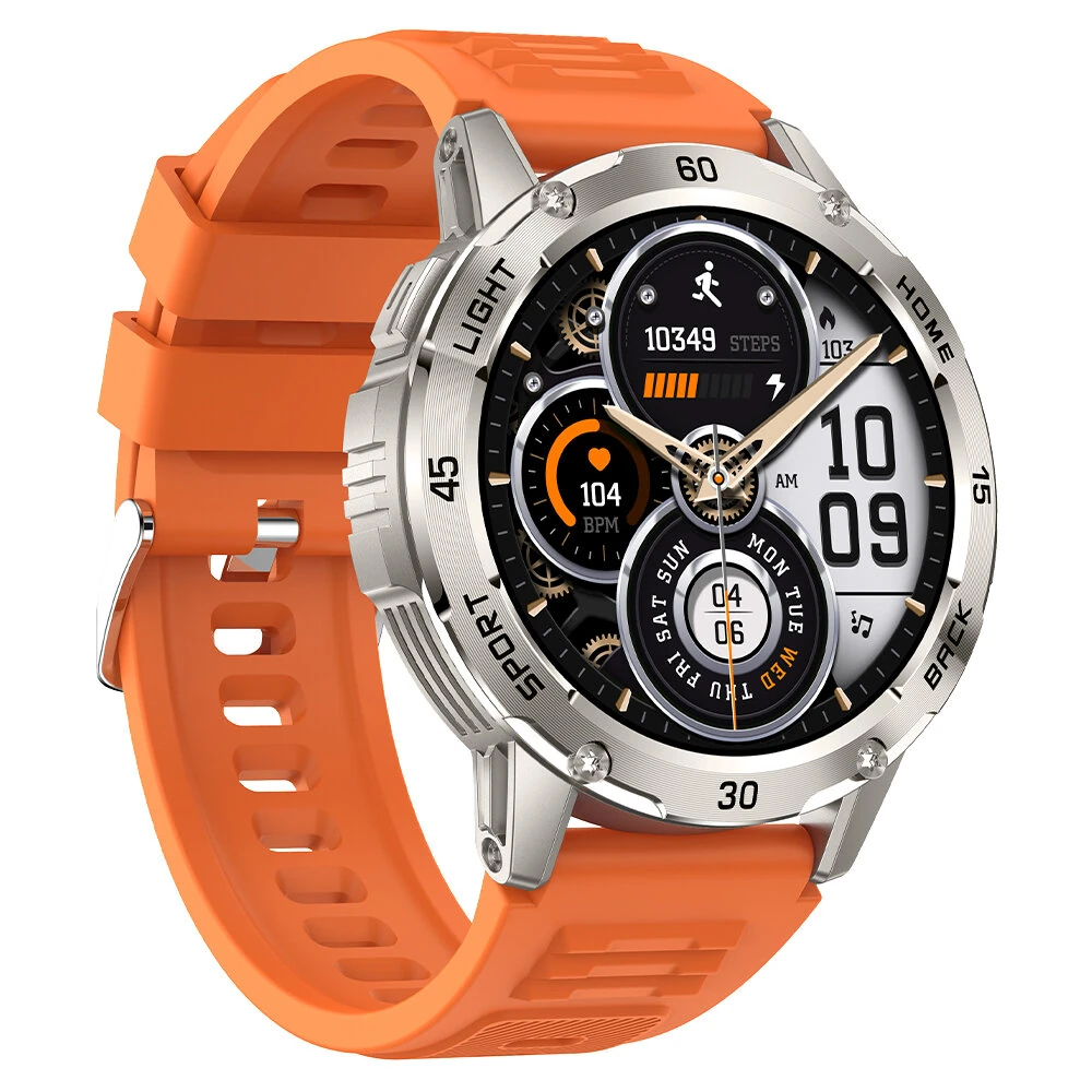 BlitzWolf BW-AT7 1.53-inch Screen Built-in Flashlight bluetooth Call Heart Rate Blood Oxygen Monitor Sleep Monitoring Breathing Exercise Multi-sport Modes IP68 Waterproof Smart Watch