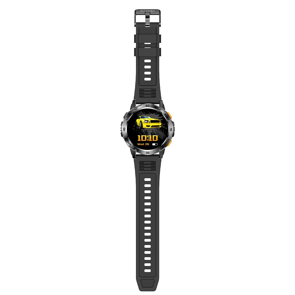 BlitzWolf BW-AT7 1.53-inch Screen Built-in Flashlight bluetooth Call Heart Rate Blood Oxygen Monitor Sleep Monitoring Breathing Exercise Multi-sport Modes IP68 Waterproof Smart Watch