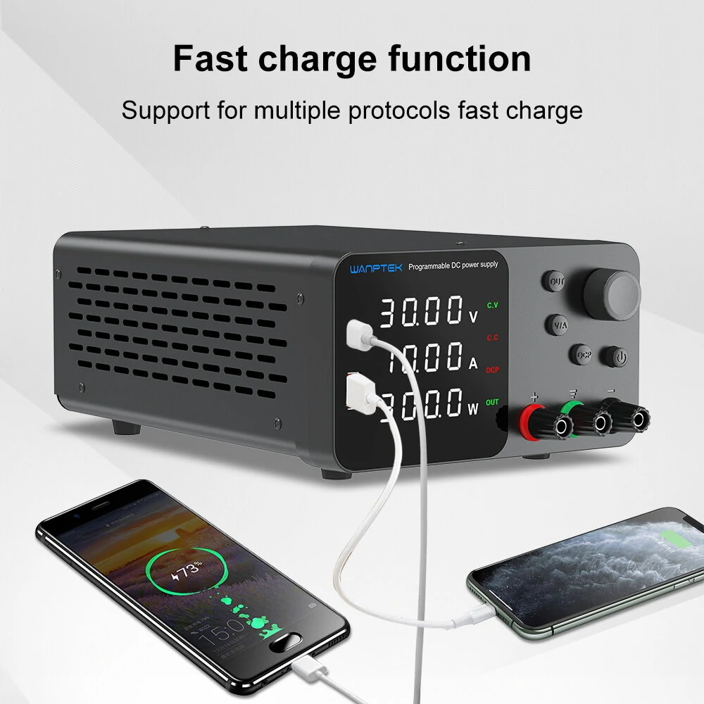 WANPTEK Lab Bench Power Supply 150W 300W 360W Laboratory Switching Power Supply Unit 30V 60V 120V 3A 5A 10A Adjustable Digital Source Voltage Stabilizer