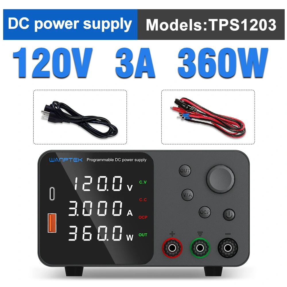 WANPTEK Lab Bench Power Supply 150W 300W 360W Laboratory Switching Power Supply Unit 30V 60V 120V 3A 5A 10A Adjustable Digital Source Voltage Stabilizer