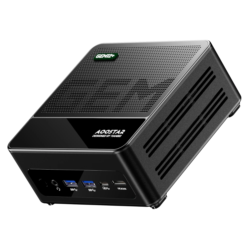 AOOSTAR GEM12+ AMD Ryzen 7 PRO 8845HS 8 Core 16-thread Mini PC 32GB DDR5 RAM 1TB SSD 4K Quad Screen Output WIFI6 BT5.2 HD USB4 Type-C Dual 2.5G LAN Mini Computer Desktop PC