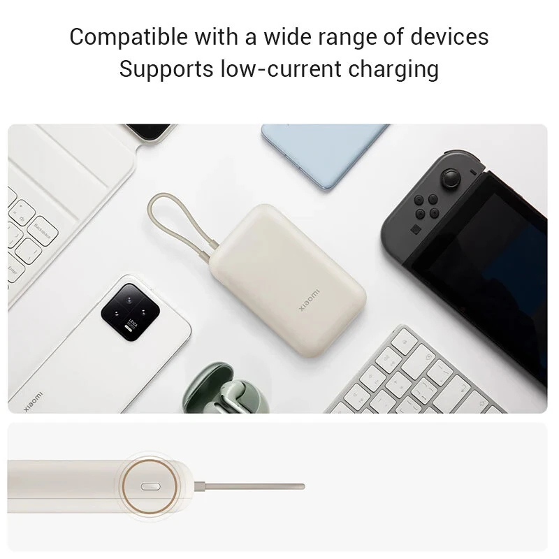 Xiaomi 22.5W 37Wh 10000mAh Built-in Cable Power Bank External Battery Power Supply Fast Charging for iPhone 16 16 Pro 15 14 13 Pro Max for Huawei Mate XT for Xiaomi 15 pro for Samsung Galaxy Z Flip6