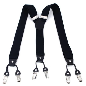 Men's Suspender Business Trousers Strap Clips Braces Vintage Casual Suspensorio Trousers Six-clip Shoulder Straps