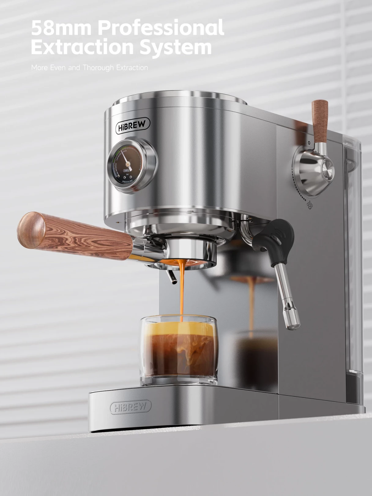 [EU Direct] HiBREW H13 Dual-Boiler Espresso Machine 20Bar Semi-Automatic Coffee Machine with Touchscreen Control Hot & Cold Brew Award-Winning Design