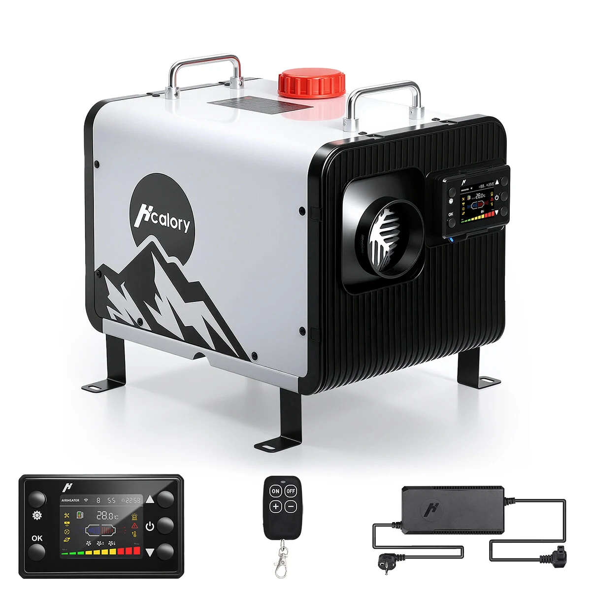 Hcalory HBH2 5L 8KW Diesel Parking Heater All-in-One with Automatic Start and Stop 2500/5000M Plateau Mode Bluetooth/Remote/LCD Intelligent Control 12V/24V/220-240V for Truck RV Trailer Van Boat Tent