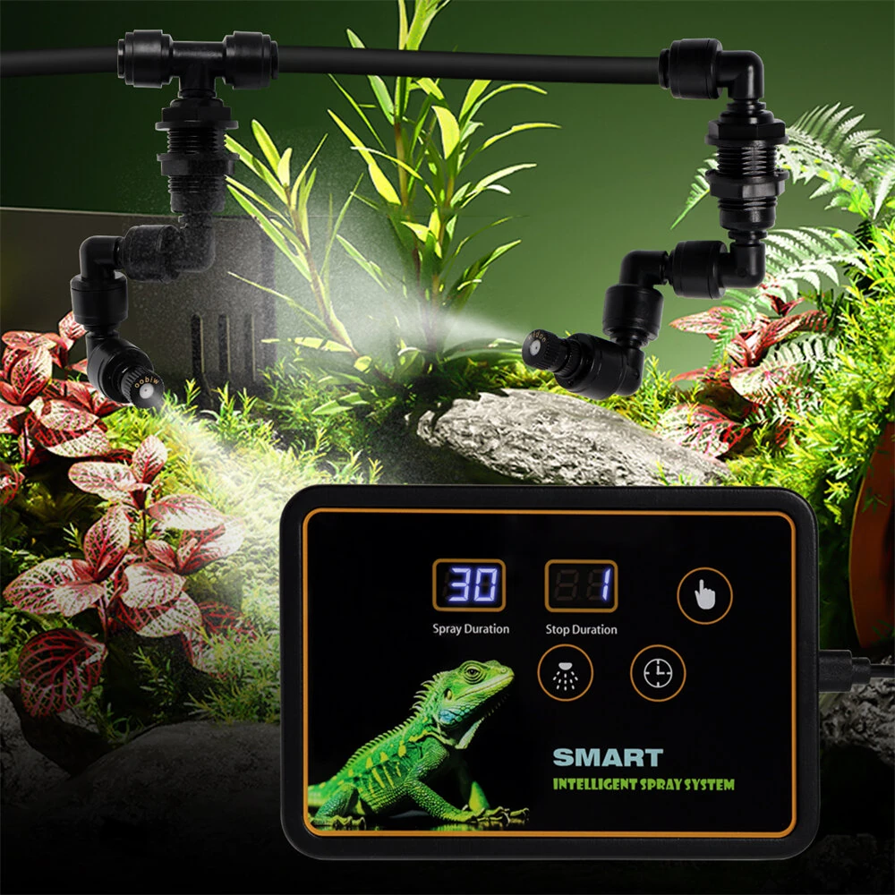 Reptile Intelligent Spray System Fogger Electronic Timer Terrarium Humidifier Automatic Mist Rainforest Kit Control Sprinkler