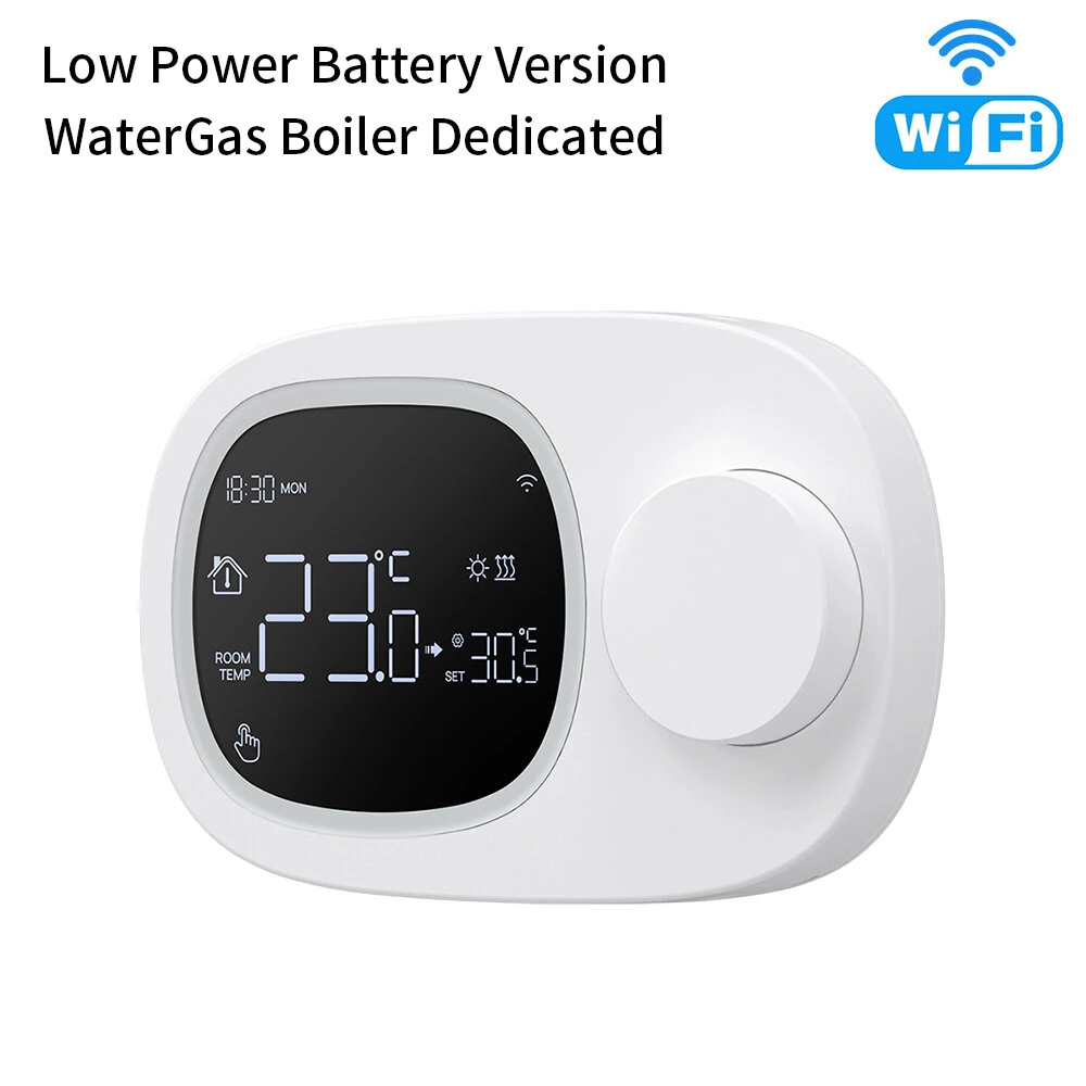 Tuya Smart WiFi Thermostat Heating/Cooling Mode Low Power Battery Water Gas Boiler Weekly Programmable Temperature Controller Voice Control with Alexa Google Home