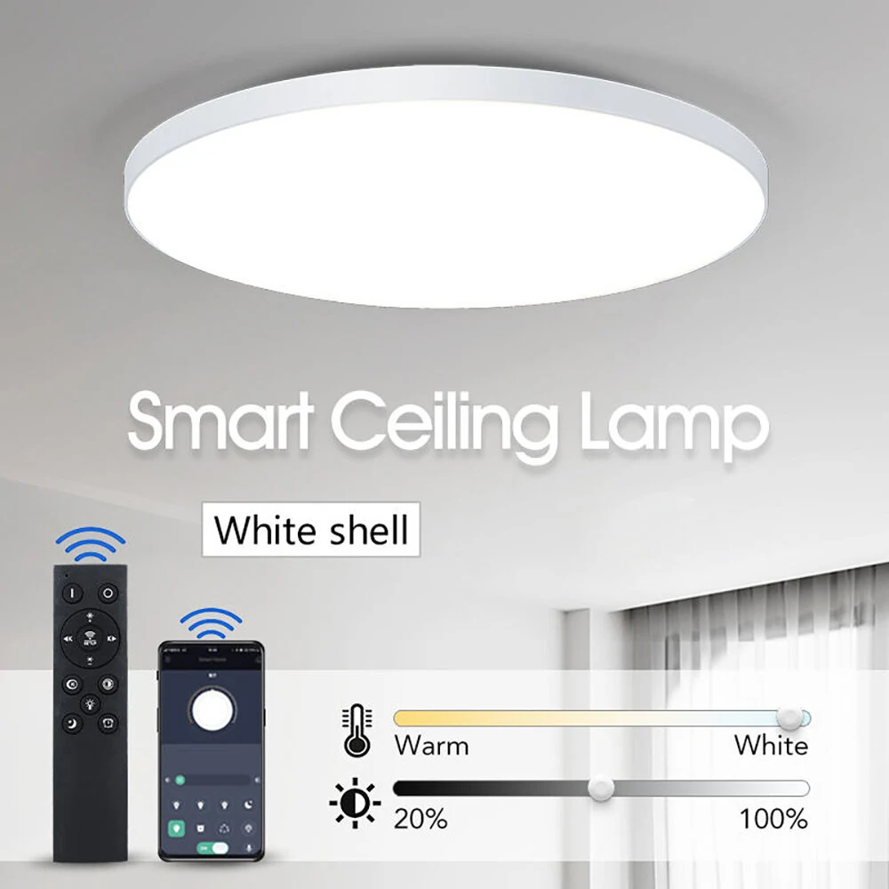 [EU Direct] Elfeland 50W 37cm LED Smart Ceiling Lamp Remote Control Dustproof 3000K~6000K Dimmable Ceiling Lamp For Living Room & Bedroom AC180~240V