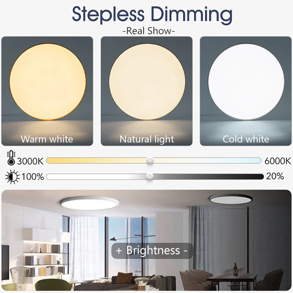 [EU Direct] Elfeland 50W 37cm LED Smart Ceiling Lamp Remote Control Dustproof 3000K~6000K Dimmable Ceiling Lamp For Living Room & Bedroom AC180~240V