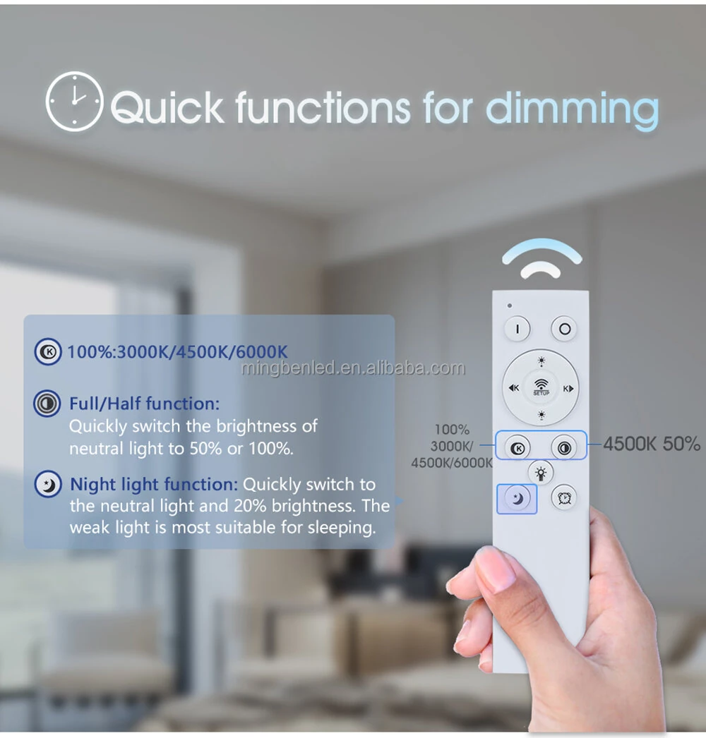 [EU Direct] Elfeland 50W 37cm LED Smart Ceiling Lamp Remote Control Dustproof 3000K~6000K Dimmable Ceiling Lamp For Living Room & Bedroom AC180~240V