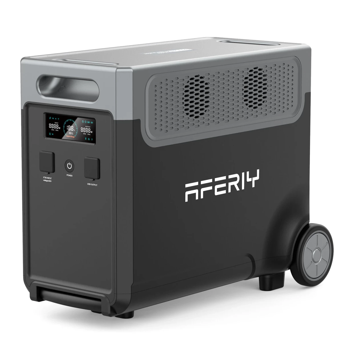 [EU Direct] Aferiy P310-EC-H 3600W 3840Wh Portable Power Station Support APP + 2* 3840Wh P310-EC-S Extension Battery, Expandable To 11520Wh Solar Generator In Series, UPS Pure Sine Wave Fully Recharge in 1.5 Hours Support APP with Rolling Wheels EU Plug