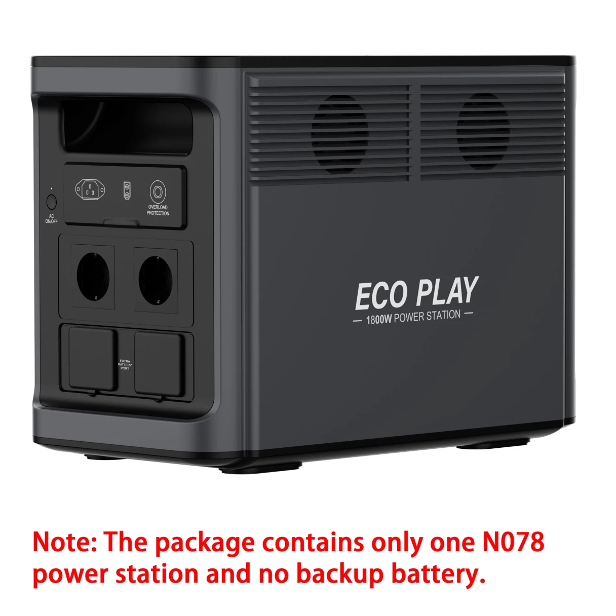 [EU Direct] ECOPLAY N078 1800W 1536Wh Portable Power Station 1536Wh N078 Extension Battery, Expandable To 1536Wh Solar Generator, UPS Pure Sine Wave Fully Recharge in 1.2 Hours 8 Output Ports, LCD Screen Camping Charging Station