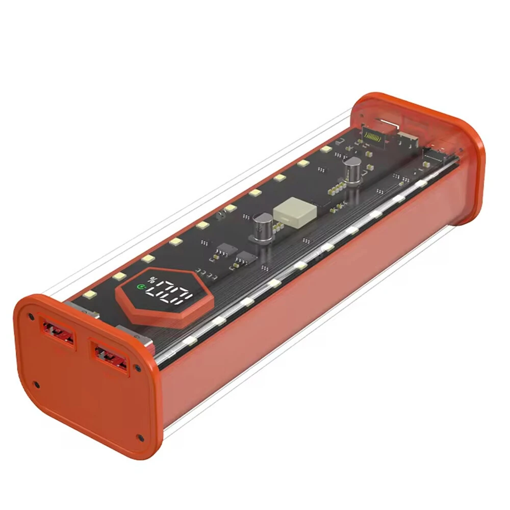 21700 Battery Storage Box 4 Slots DIY Power Bank Box for 21700 Charger Dual USB Output Type-C Input Battery Holder Case