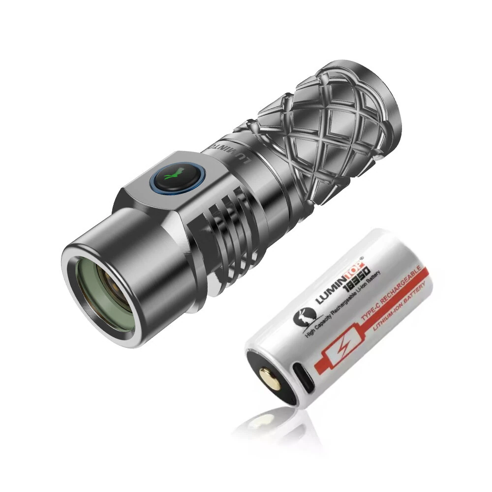 Lumintop THORMINI 700M Long Distance LEP Flashlight Titanium & Aluminium Flashlight with 18350 Battery, 250 Lumens Long Shoot Beam Strong LEP Spotlight Portable Search Torch Outdoor Survival Tools