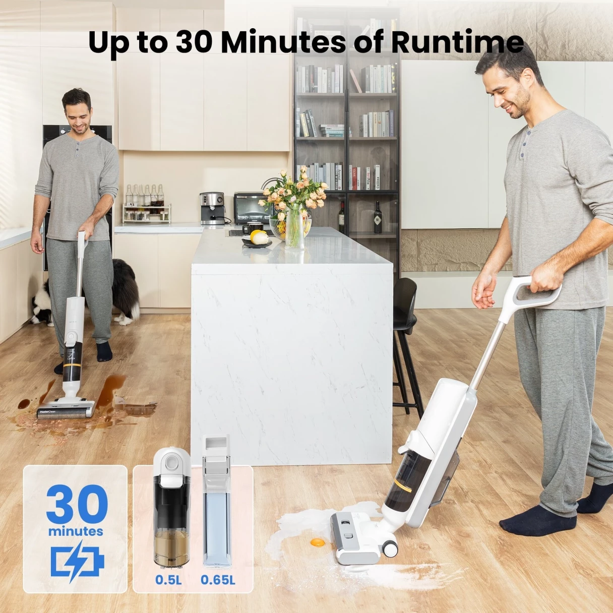[EU Direct] Proscenic F10 Pro Wet Dry Vacuum Cleaner Cordless and Vacuum Mop,3-in-1 Vacuum/Mop/Wash & One-Button Auto Self-Cleaning for Hard Floors,High-Capacity Dual Tanks,Edge Clean, Ease of Use