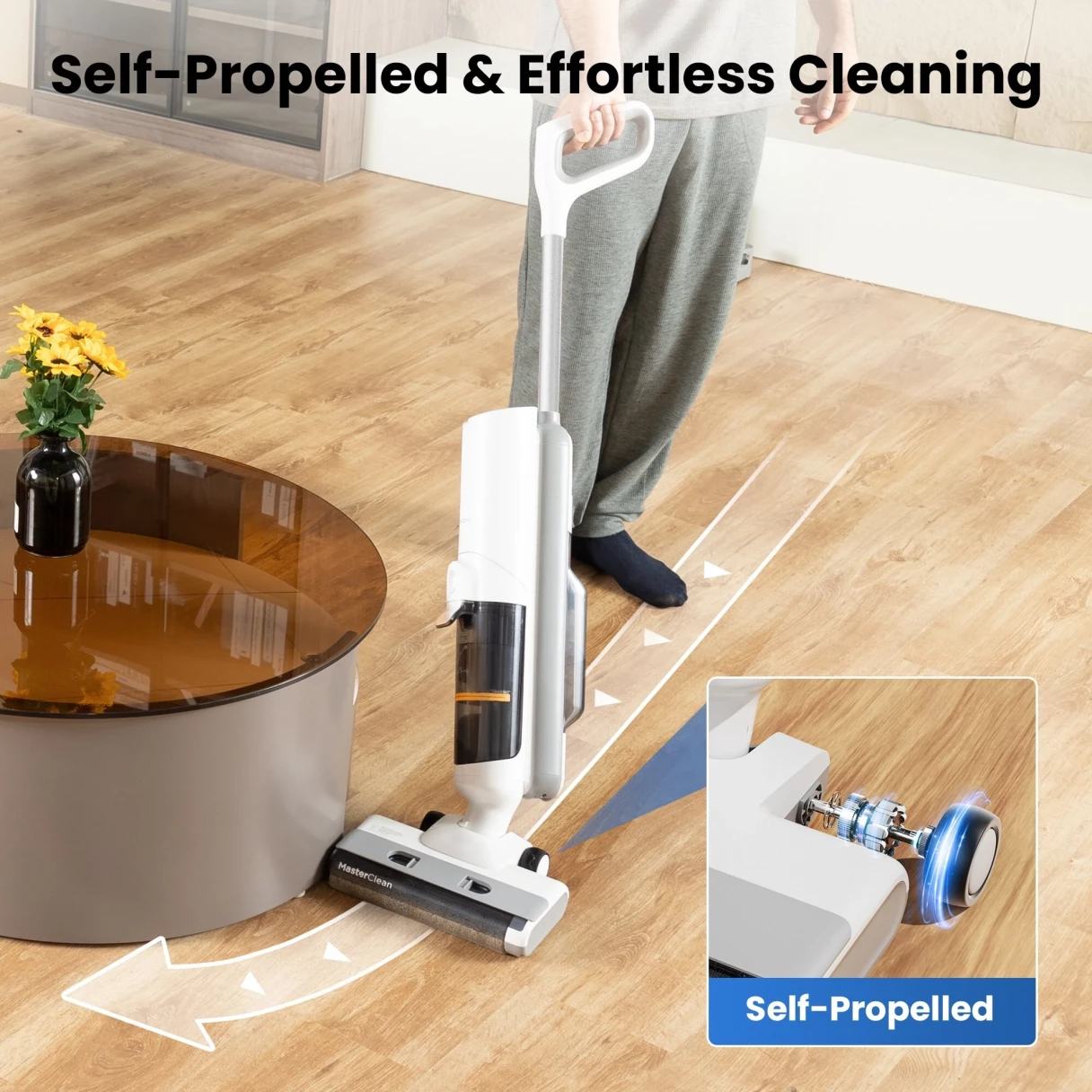 [EU Direct] Proscenic F10 Pro Wet Dry Vacuum Cleaner Cordless and Vacuum Mop,3-in-1 Vacuum/Mop/Wash & One-Button Auto Self-Cleaning for Hard Floors,High-Capacity Dual Tanks,Edge Clean, Ease of Use
