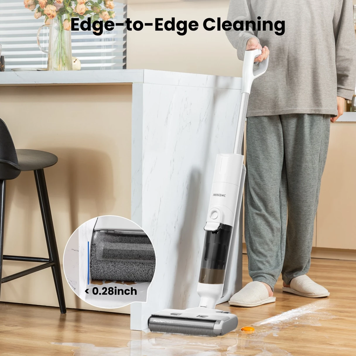 [EU Direct] Proscenic F10 Pro Wet Dry Vacuum Cleaner Cordless and Vacuum Mop,3-in-1 Vacuum/Mop/Wash & One-Button Auto Self-Cleaning for Hard Floors,High-Capacity Dual Tanks,Edge Clean, Ease of Use