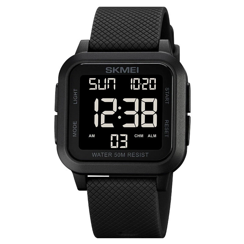 SKMEI Square Large Screen Men Sports Electronic Watch Waterproof Watch Night Light Digital Wrist Watches, Suitable For Boys And Girls, Birthday Gift