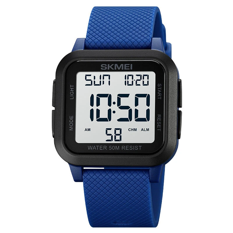 SKMEI Square Large Screen Men Sports Electronic Watch Waterproof Watch Night Light Digital Wrist Watches, Suitable For Boys And Girls, Birthday Gift
