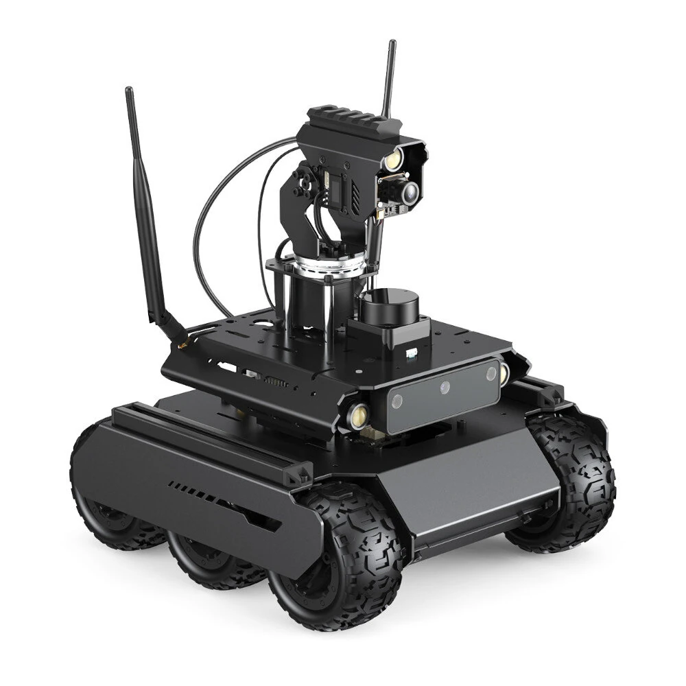 Jetson Orin Nano UGV Rover ROS2 6 Wheels 4WD Open Source AI Robot with Dual Controllers Gimbal 360° Flexible For Jetson Orin Series Board